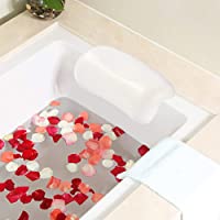 Fontic Impermeable Antideslizante Almohada de Bañera，Almohada Bañera de Hidromasaje Almohada para la Nuca de Baño con 2…